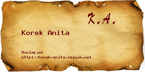Korek Anita névjegykártya